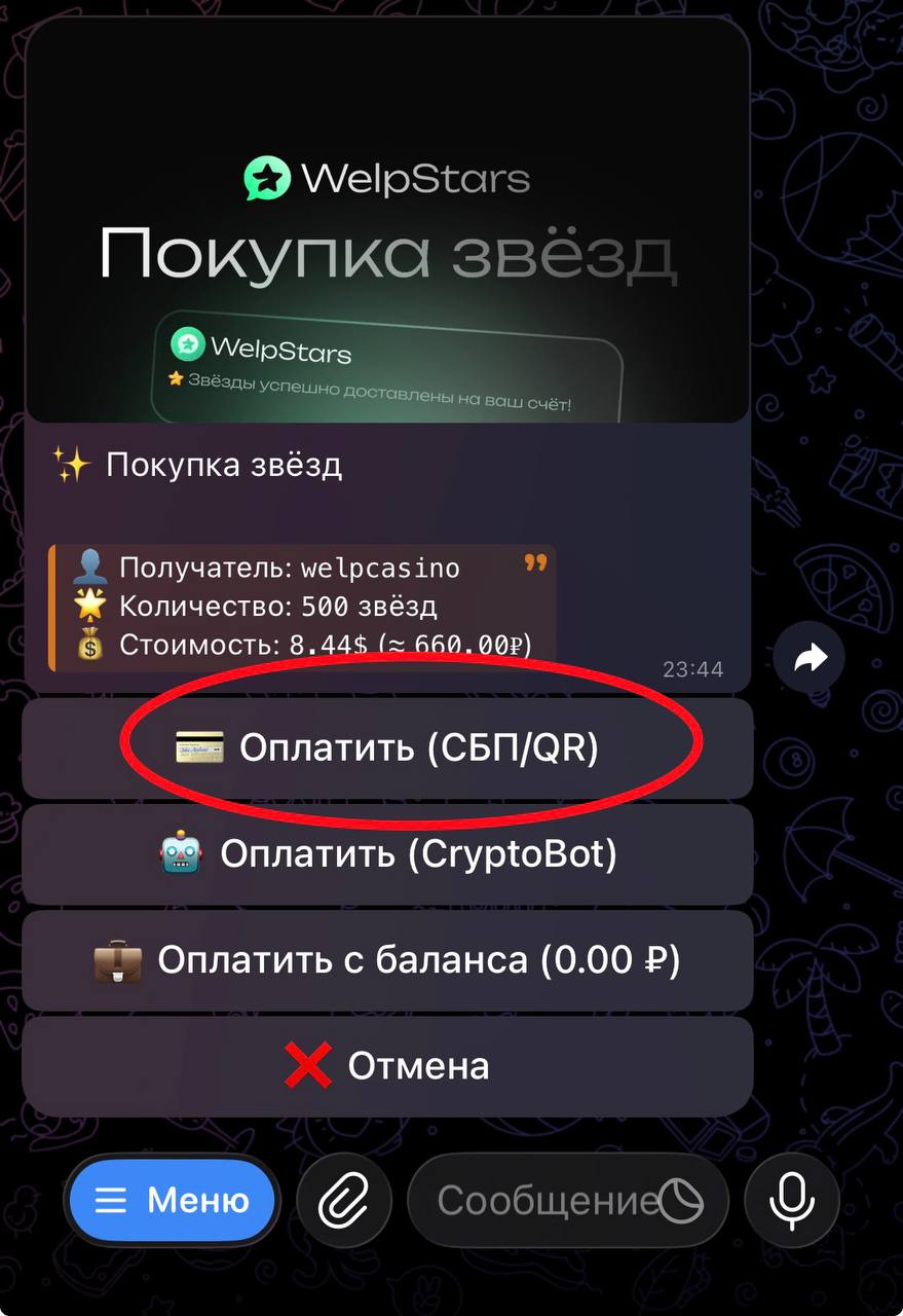 Шаг 5 — Оплата СБП/QR